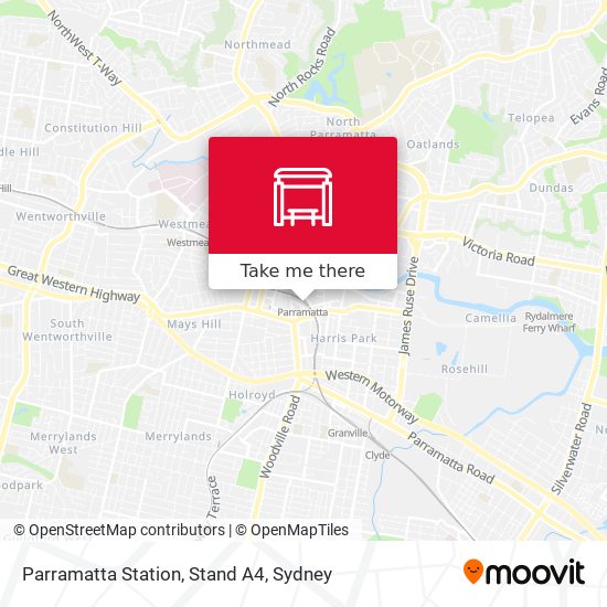 Parramatta Station, Stand A4 map