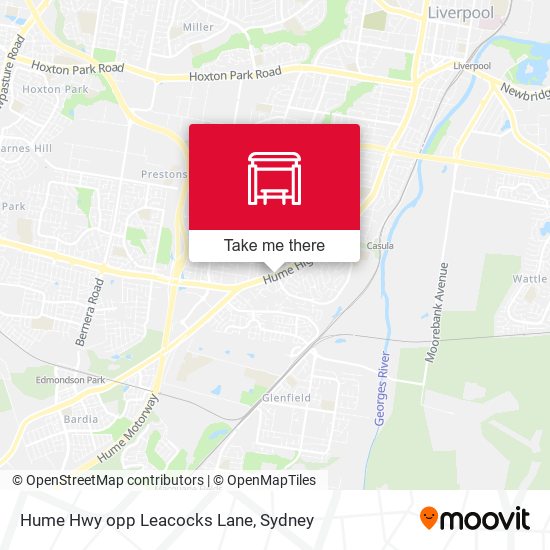 Hume Hwy opp Leacocks Lane map