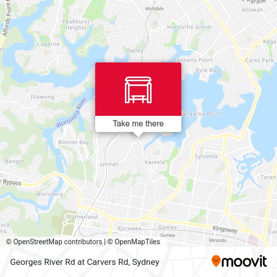 Georges River Rd at Carvers Rd map