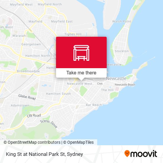 King St at National Park St map