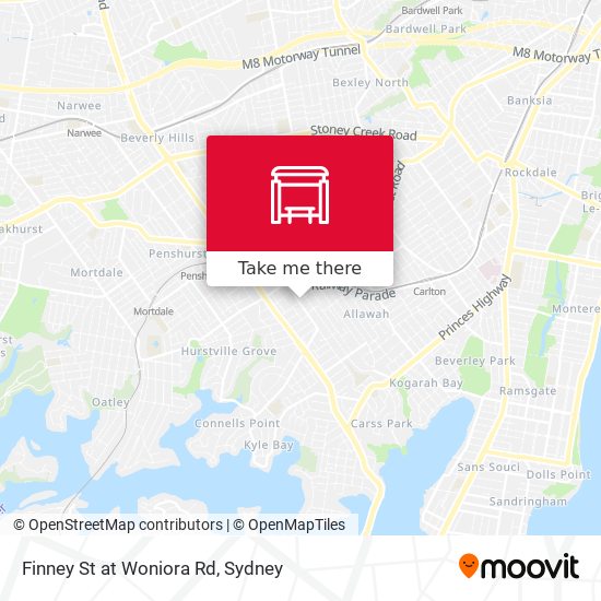 Finney St at Woniora Rd map