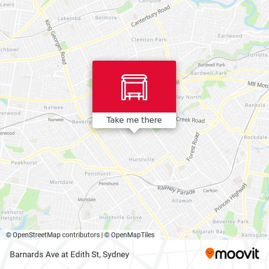 Barnards Ave at Edith St map