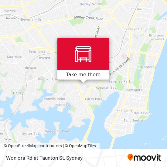 Woniora Rd at Taunton St map