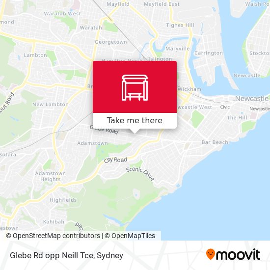 Glebe Rd opp Neill Tce map