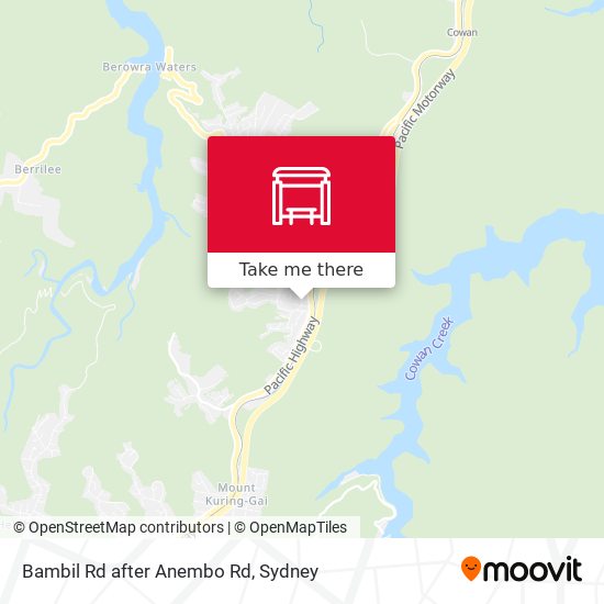 Bambil Rd after Anembo Rd map