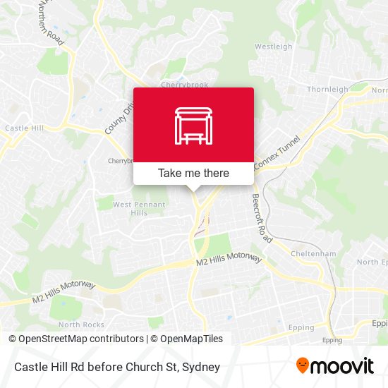 Castle Hill Rd before Church St map