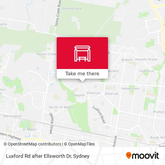 Luxford Rd after Ellsworth Dr map