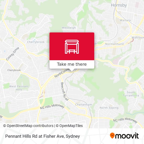 Mapa Pennant Hills Rd at Fisher Ave