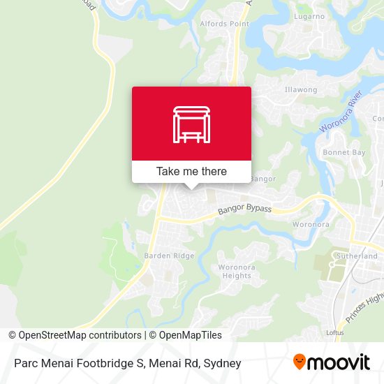 Parc Menai Footbridge S, Menai Rd map