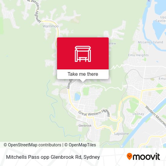 Mitchells Pass opp Glenbrook Rd map