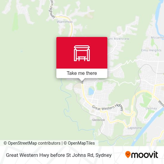 Great Western Hwy before St Johns Rd map