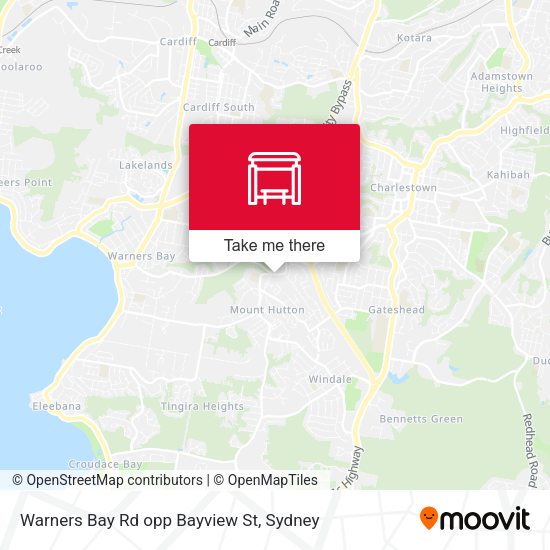 Warners Bay Rd opp Bayview St map