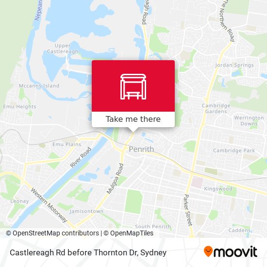 Castlereagh Rd before Thornton Dr map