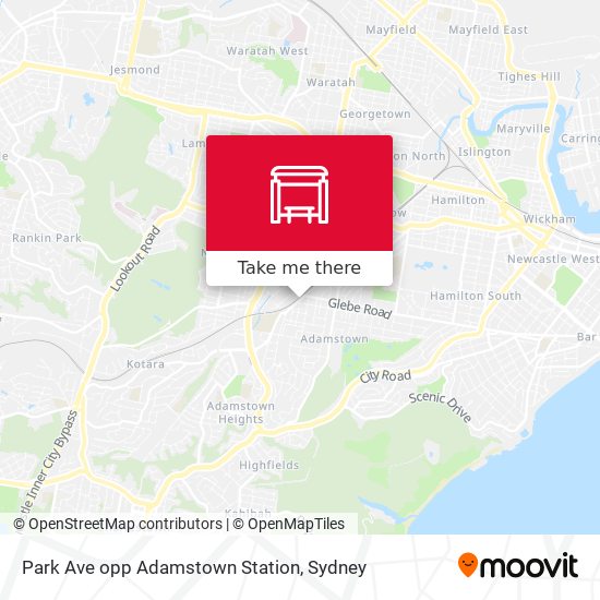 Park Ave opp Adamstown Station map