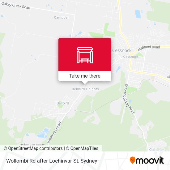 Wollombi Rd after Lochinvar St map