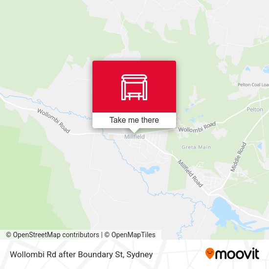 Wollombi Rd after Boundary St map