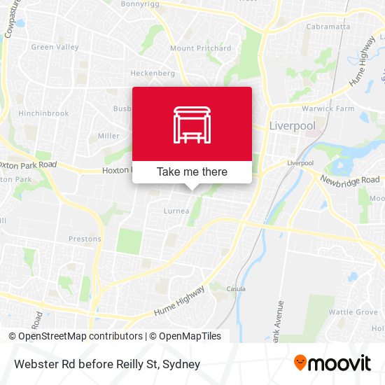 Webster Rd before Reilly St map