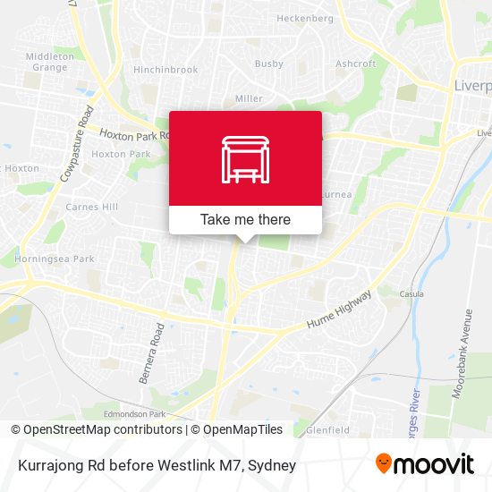 Kurrajong Rd before Westlink M7 map