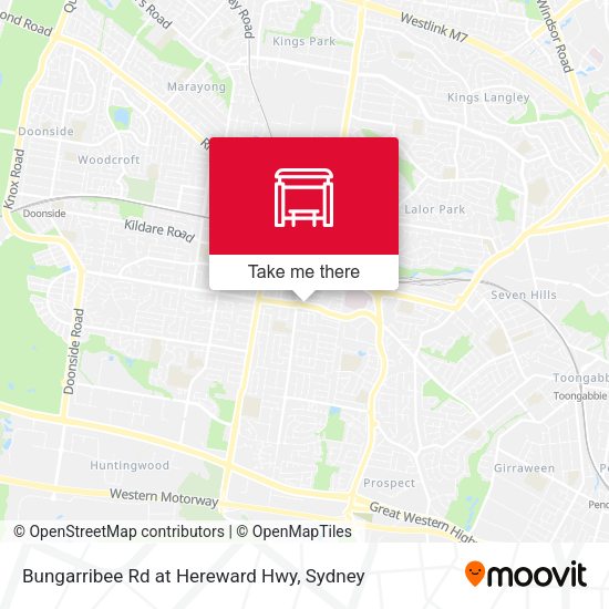 Bungarribee Rd at Hereward Hwy map