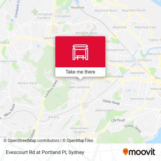 Evescourt Rd at Portland Pl map