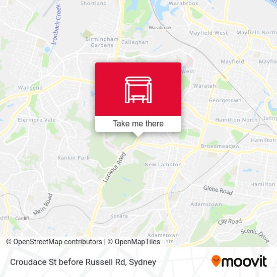 Croudace St before Russell Rd map