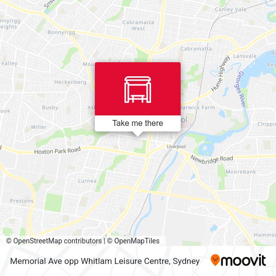 Memorial Ave opp Whitlam Leisure Centre map