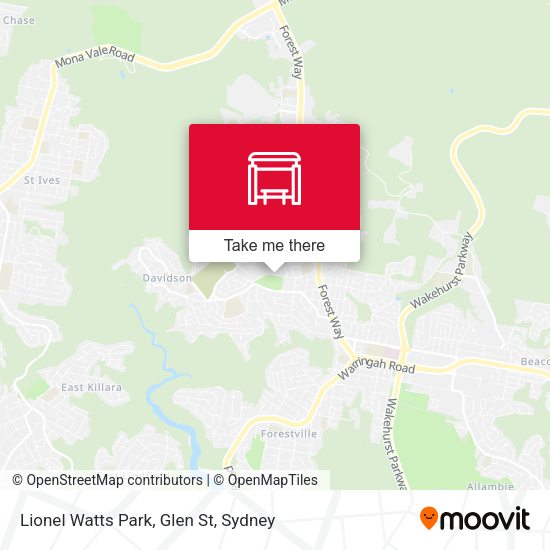 Lionel Watts Park, Glen St map