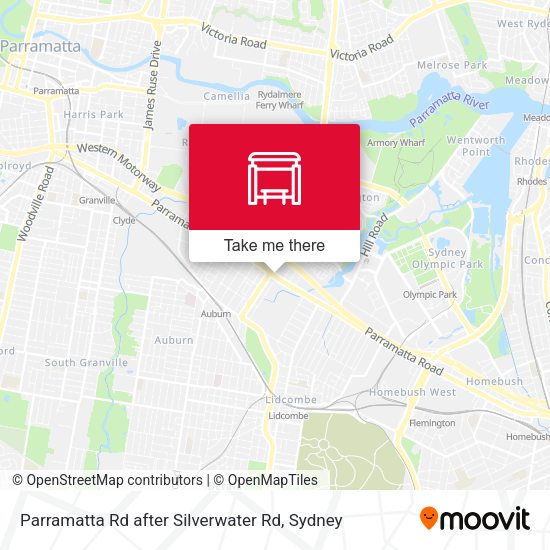 Parramatta Rd after Silverwater Rd map