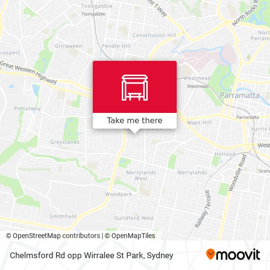 Mapa Chelmsford Rd opp Wirralee St Park