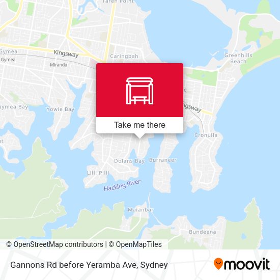 Gannons Rd before Yeramba Ave map