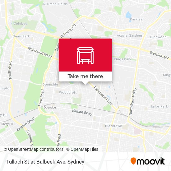 Tulloch St at Balbeek Ave map