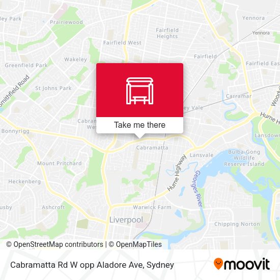 Cabramatta Rd W opp Aladore Ave map