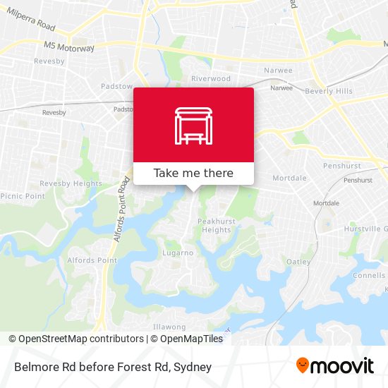 Belmore Rd before Forest Rd map