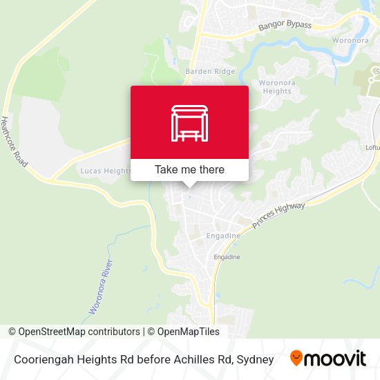 Cooriengah Heights Rd before Achilles Rd map
