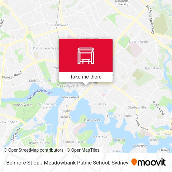 Belmore St opp Meadowbank Public School map