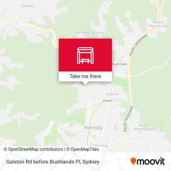 Galston Rd before Bushlands Pl map