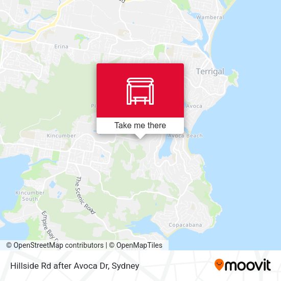 Hillside Rd after Avoca Dr map