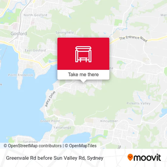 Greenvale Rd before Sun Valley Rd map