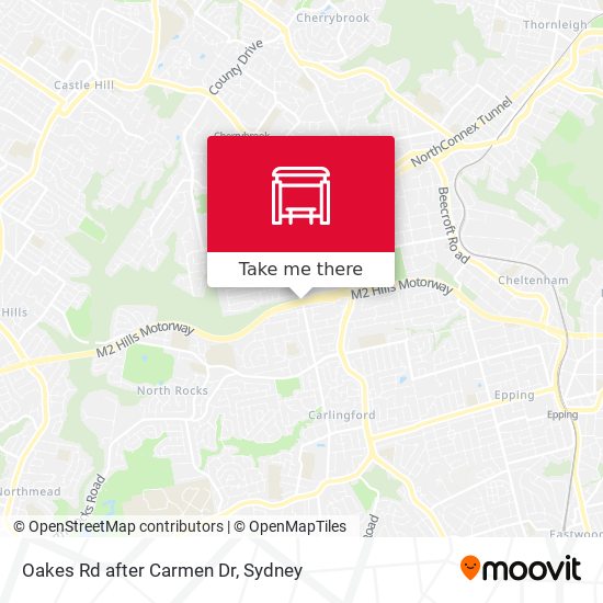Oakes Rd after Carmen Dr map