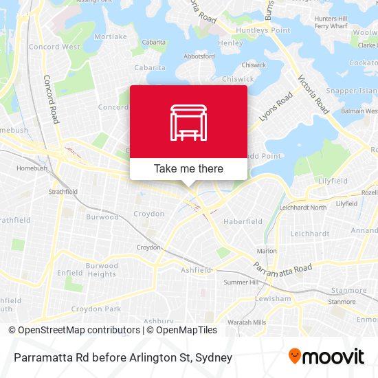 Parramatta Rd before Arlington St map