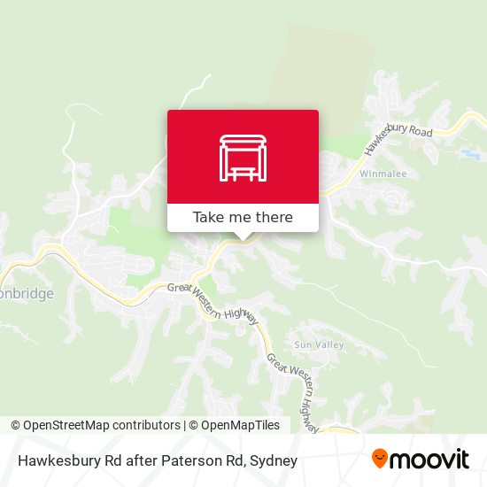 Hawkesbury Rd after Paterson Rd map