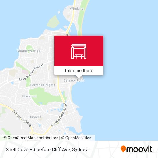 Shell Cove Rd before Cliff Ave map