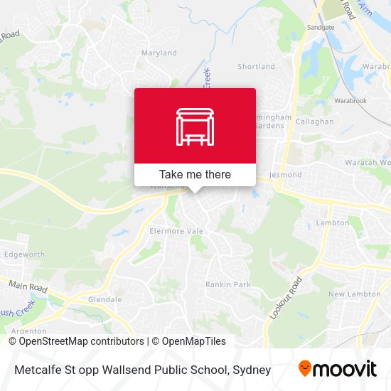 Metcalfe St opp Wallsend Public School map