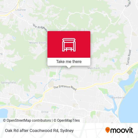Oak Rd after Coachwood Rd map