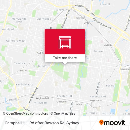 Campbell Hill Rd after Rawson Rd map