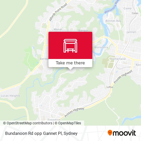 Bundanoon Rd opp Gannet Pl map