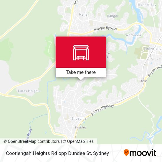 Cooriengah Heights Rd opp Dundee St map