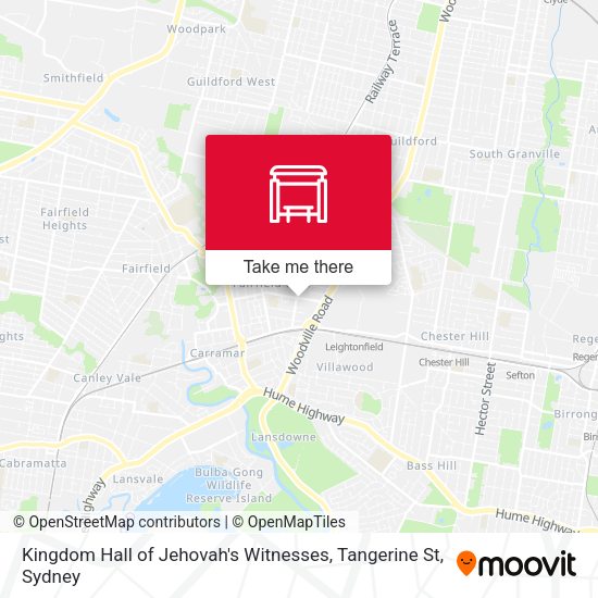 Kingdom Hall of Jehovah's Witnesses, Tangerine St map