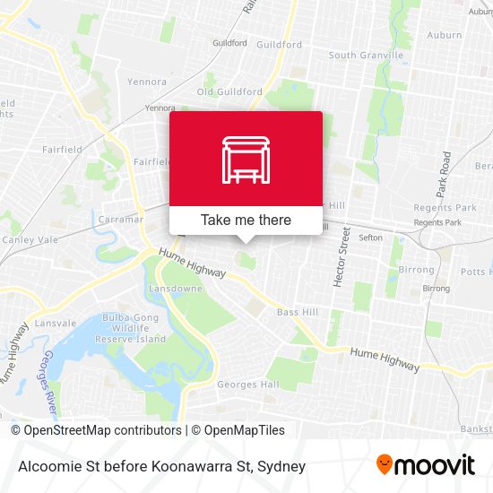 Alcoomie St before Koonawarra St map