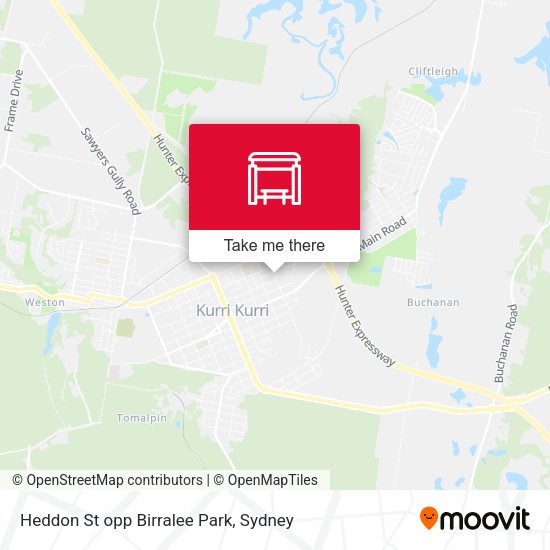 Heddon St opp Birralee Park map